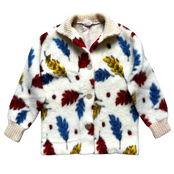 VTG Charm Sport Co Womans Jacket Size M Fall Leaves Autumn Pearl Buttons Retro - Picture 1 of 9